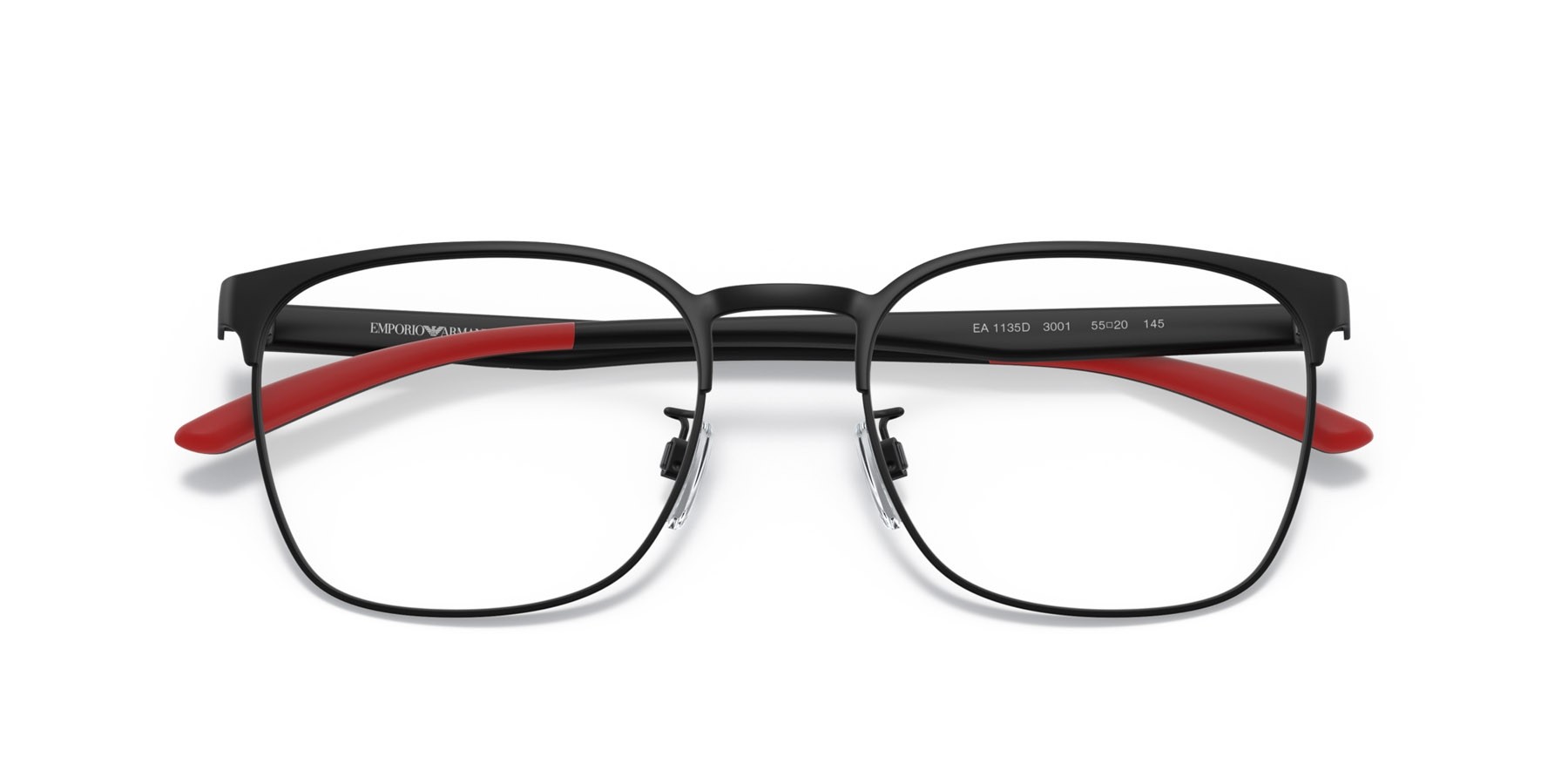 Occhiali da vista Emporio Armani EA 1135D (3001) colore nero opaco forma quadrato lenti lente demo