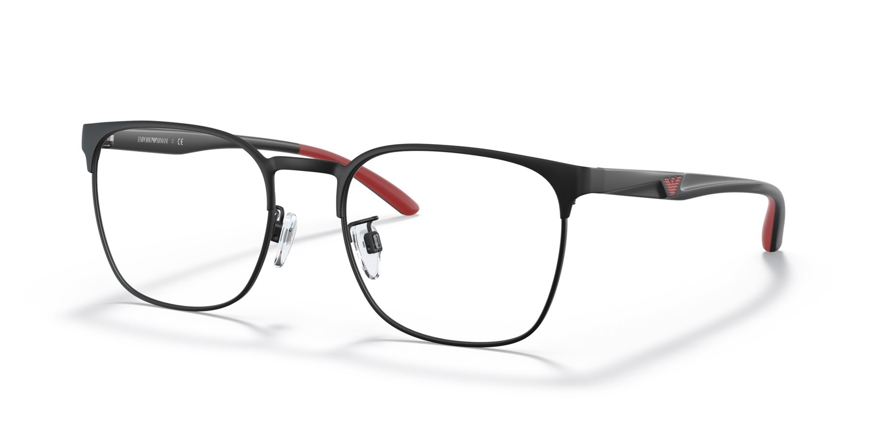 Occhiali da vista Emporio Armani EA 1135D (3001) colore nero opaco forma quadrato lenti lente demo