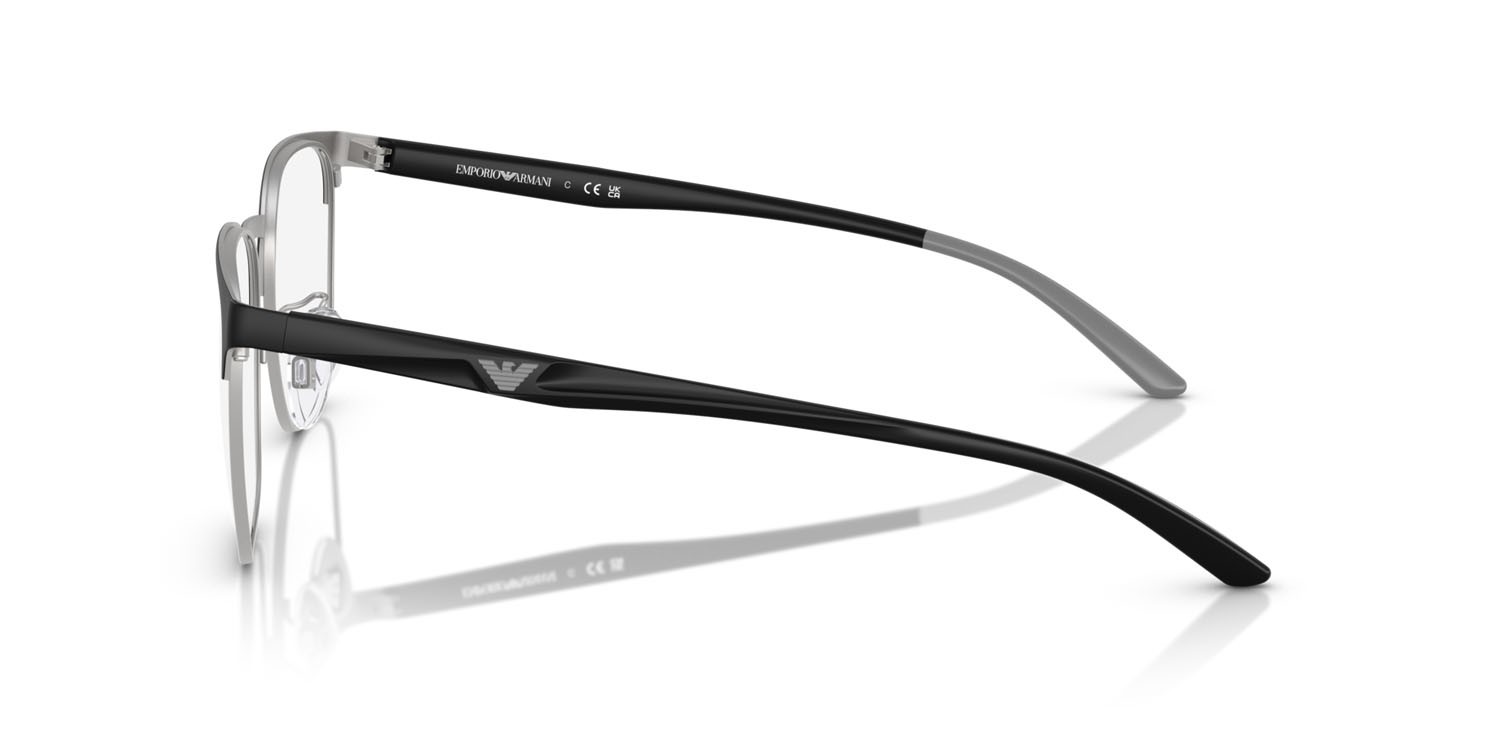 Occhiali da vista Emporio Armani EA 1135D (3051) colore nero opaco/argento opaco forma quadrato lenti lente demo