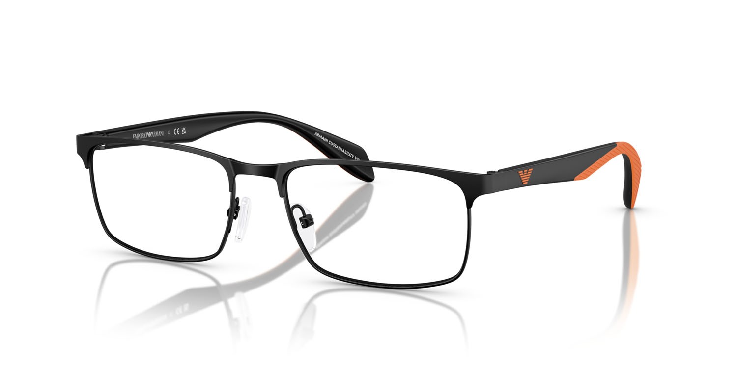 Occhiali da vista Emporio Armani EA 1149 (3226) colore nero opaco forma rettangolare lenti lente demo