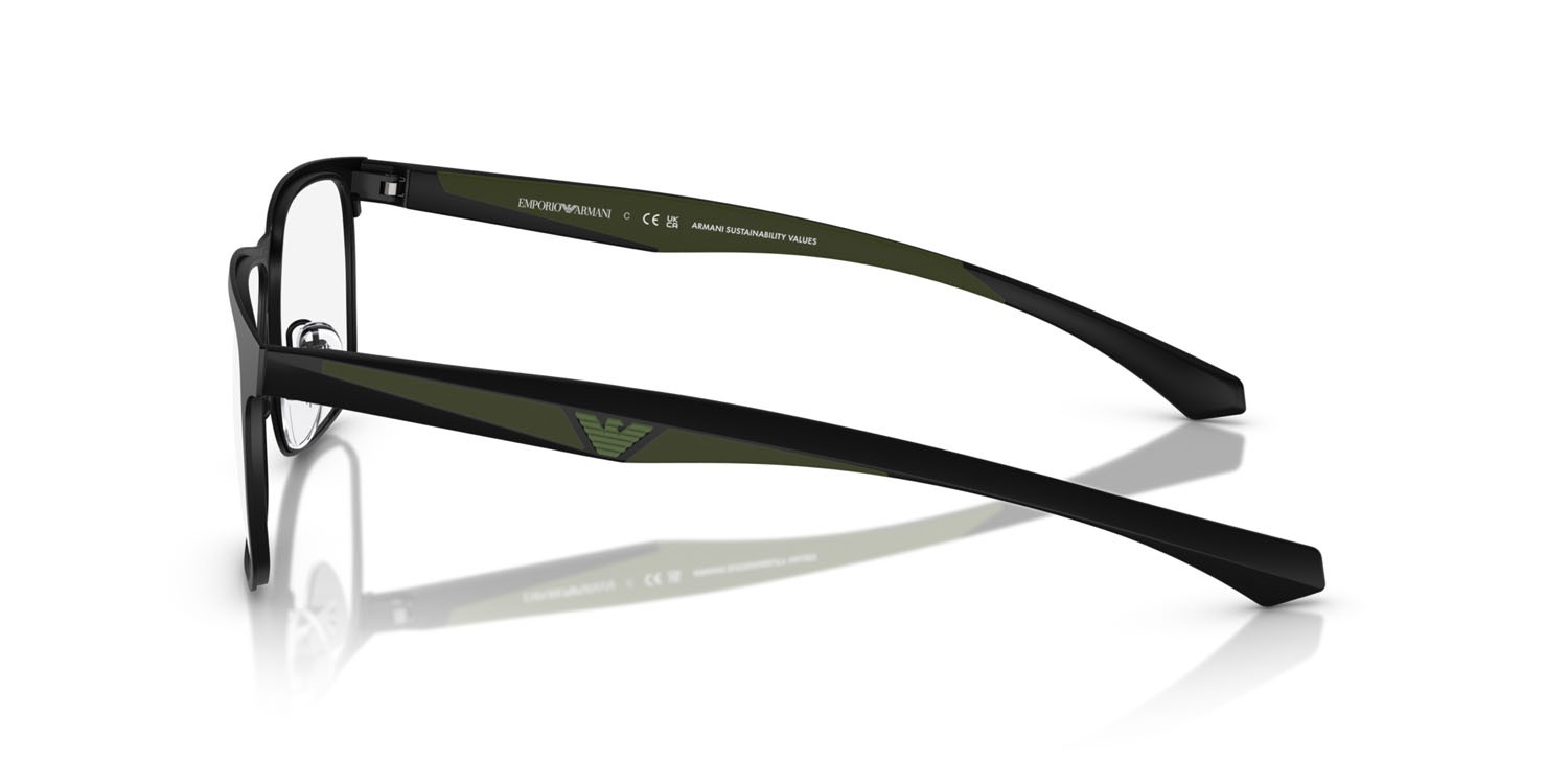 Occhiali da vista Emporio Armani EA 1163 (3001) colore nero opaco forma quadrato lenti lente demo