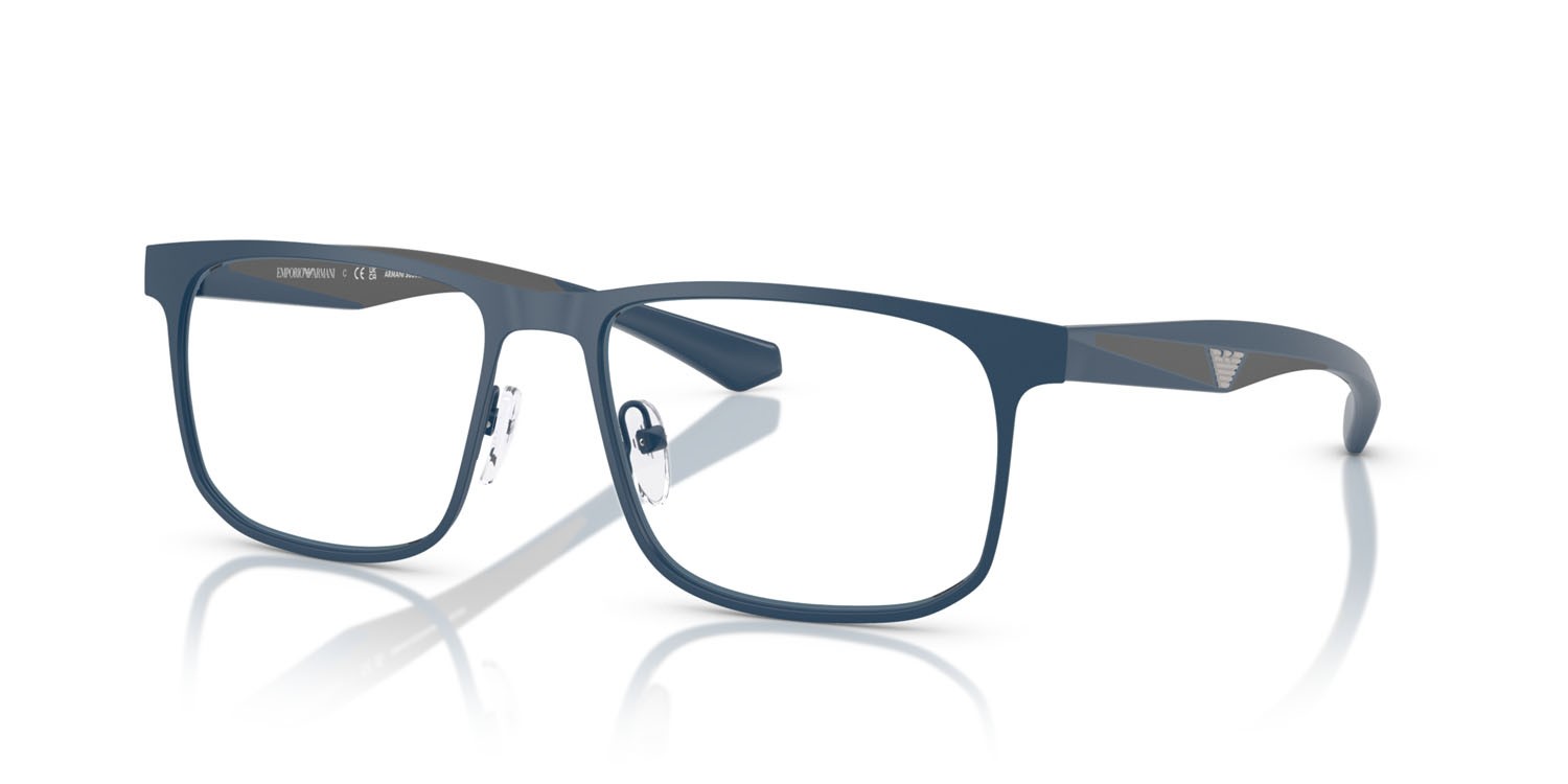 Occhiali da vista Emporio Armani EA 1163 (3389) colore blu opaco forma quadrato lenti lente demo