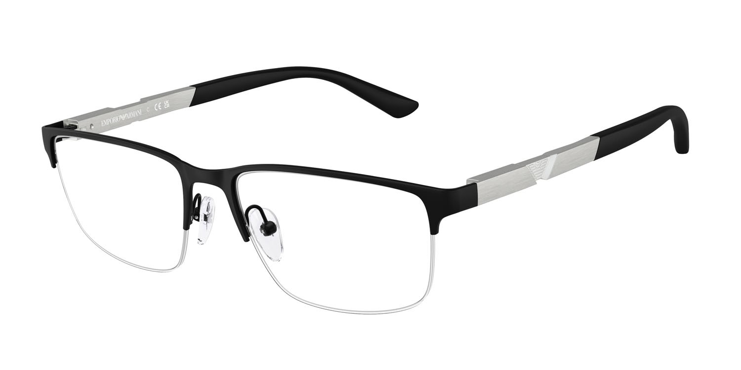 Occhiali da vista Emporio Armani EA 1164 (3001) colore nero opaco forma rettangolare lenti lente demo