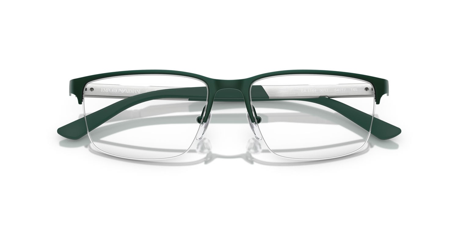 Brillen Emporio Armani EA 1164 (3017) farbe verde opaco form rechteckig gläser lente demo