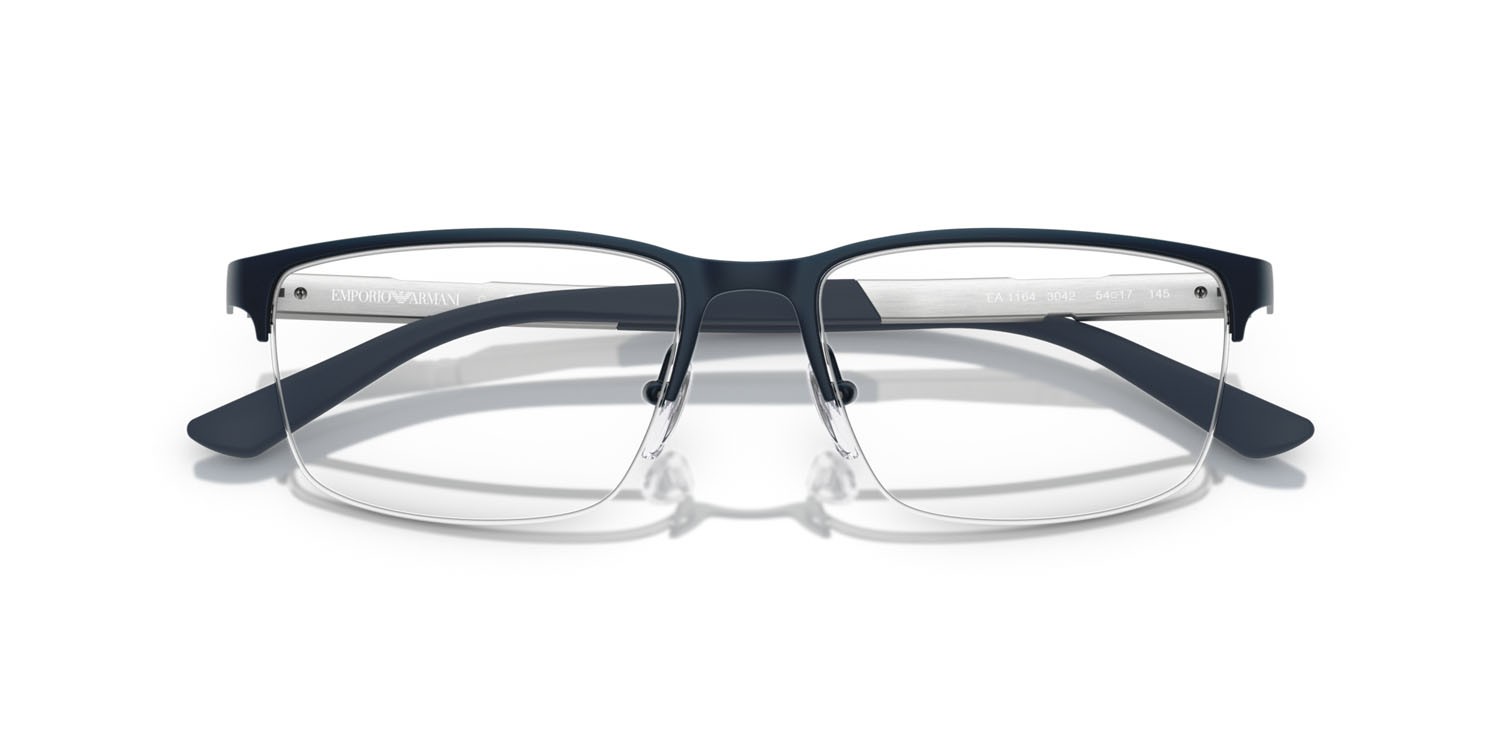 Occhiali da vista Emporio Armani EA 1164 (3042) colore blu opaco forma rettangolare lenti lente demo
