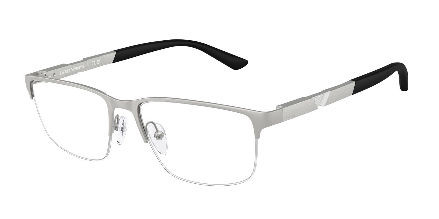 Occhiali da vista Emporio Armani EA 1164 (3045) colore argento opaco forma rettangolare lenti lente demo