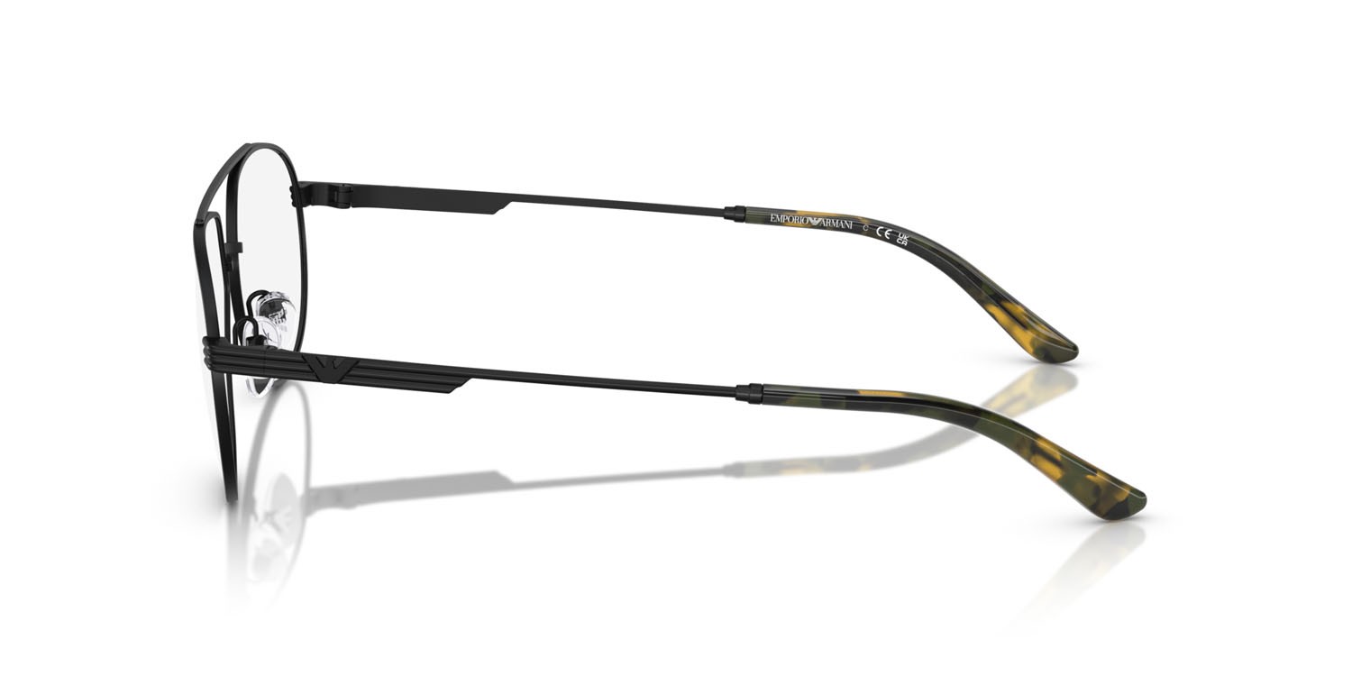 Occhiali da vista Emporio Armani EA 1165 (3001) colore nero opaco forma aviator lenti lente demo