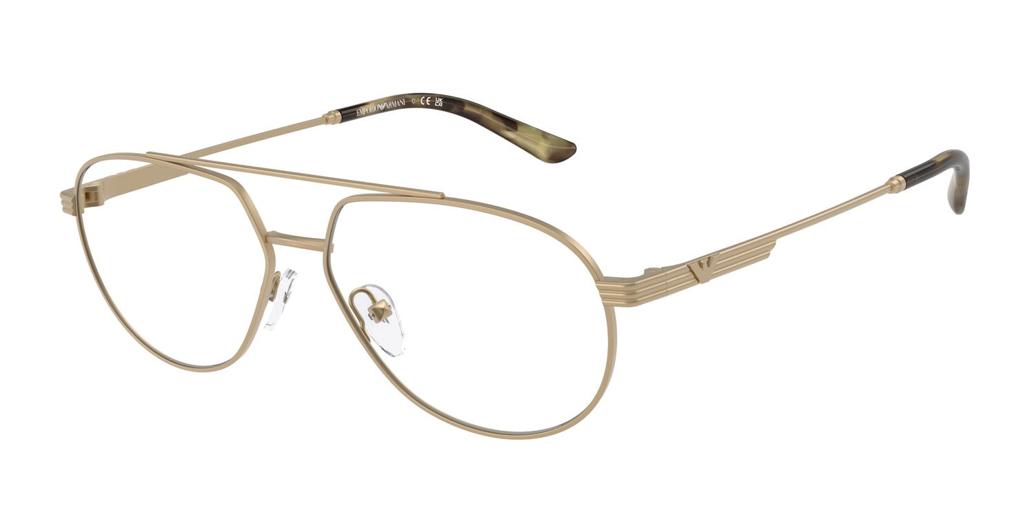 Occhiali da vista Emporio Armani EA 1165 (3002) colore oro pallido opaco forma aviator lenti lente demo