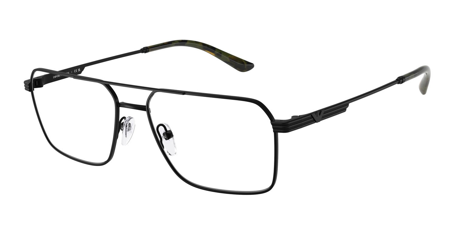 Occhiali da vista Emporio Armani EA 1166 (3001) colore nero opaco forma quadrato lenti lente demo