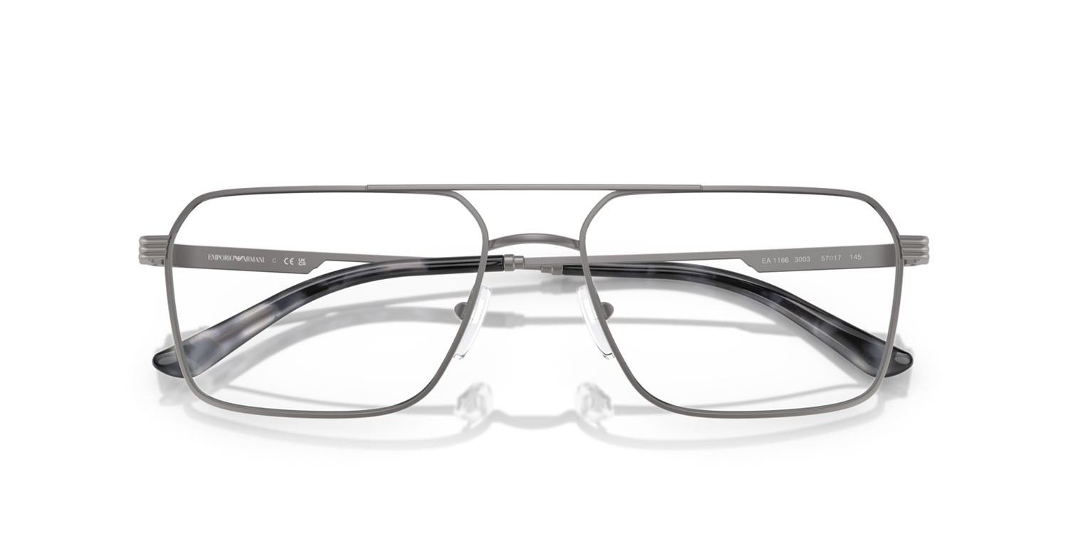Occhiali da vista Emporio Armani EA 1166 (3003) colore gunmetal opaco forma quadrato lenti lente demo