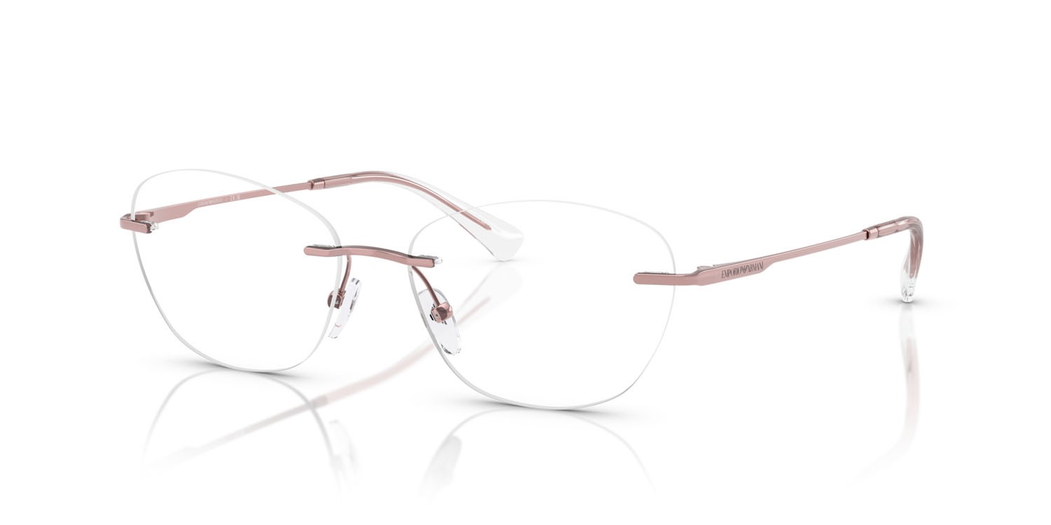 Eyeglasses Emporio Armani EA 1167 (3390) color rosa metallizzato lucido shape pantos lenses lente demo