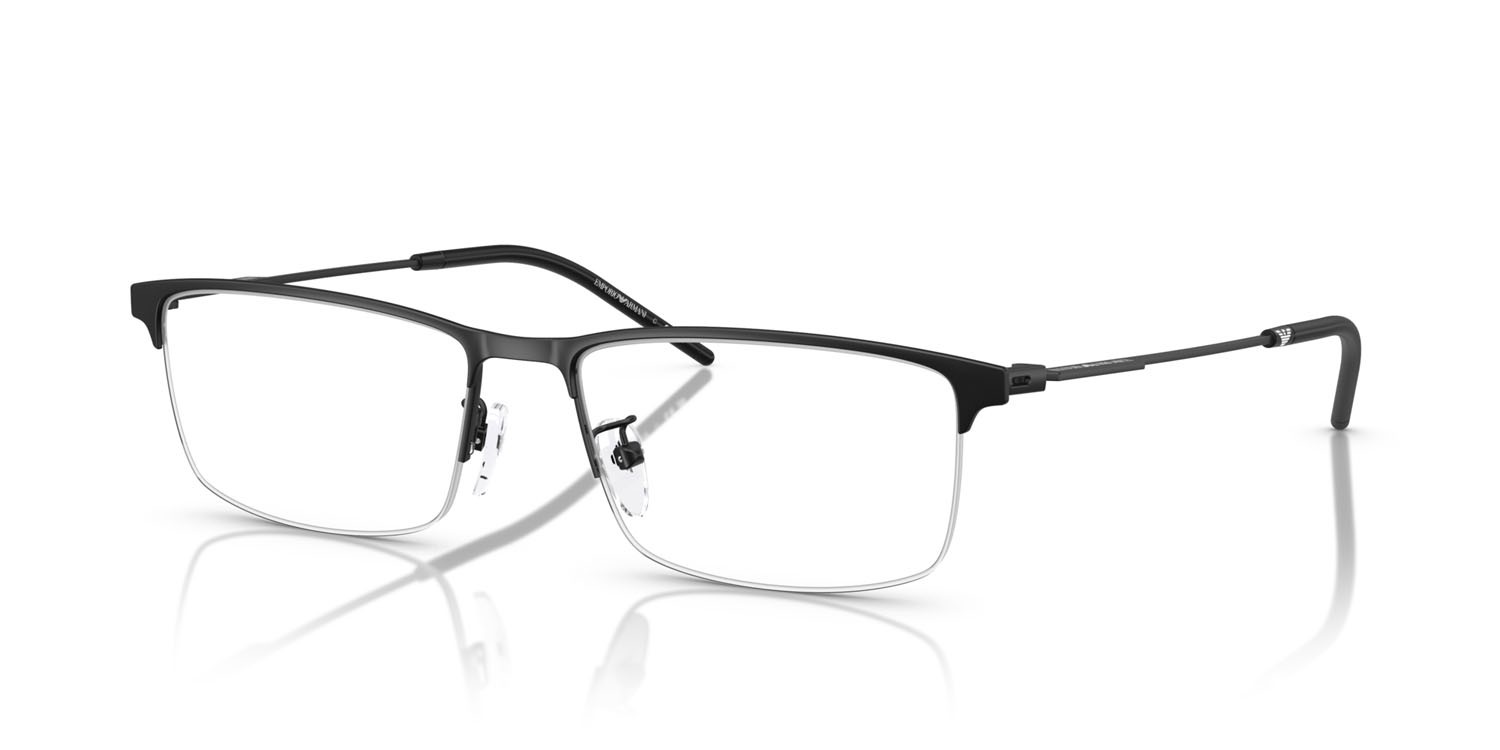 Occhiali da vista Emporio Armani EA 1168D (3001) colore nero opaco forma rettangolare lenti lente demo