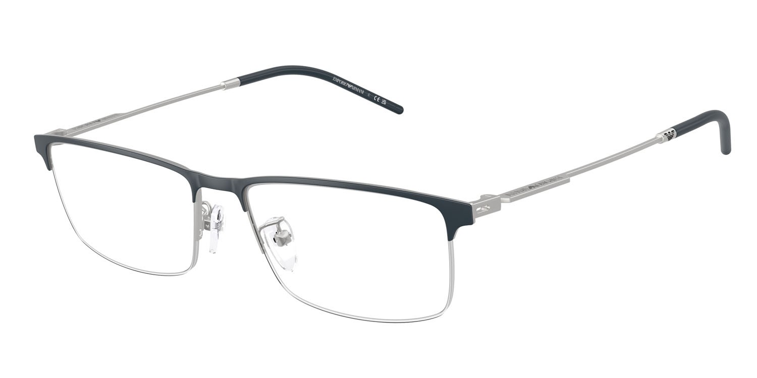 Occhiali da vista Emporio Armani EA 1168D (3042) colore blu scuro opaco forma rettangolare lenti lente demo