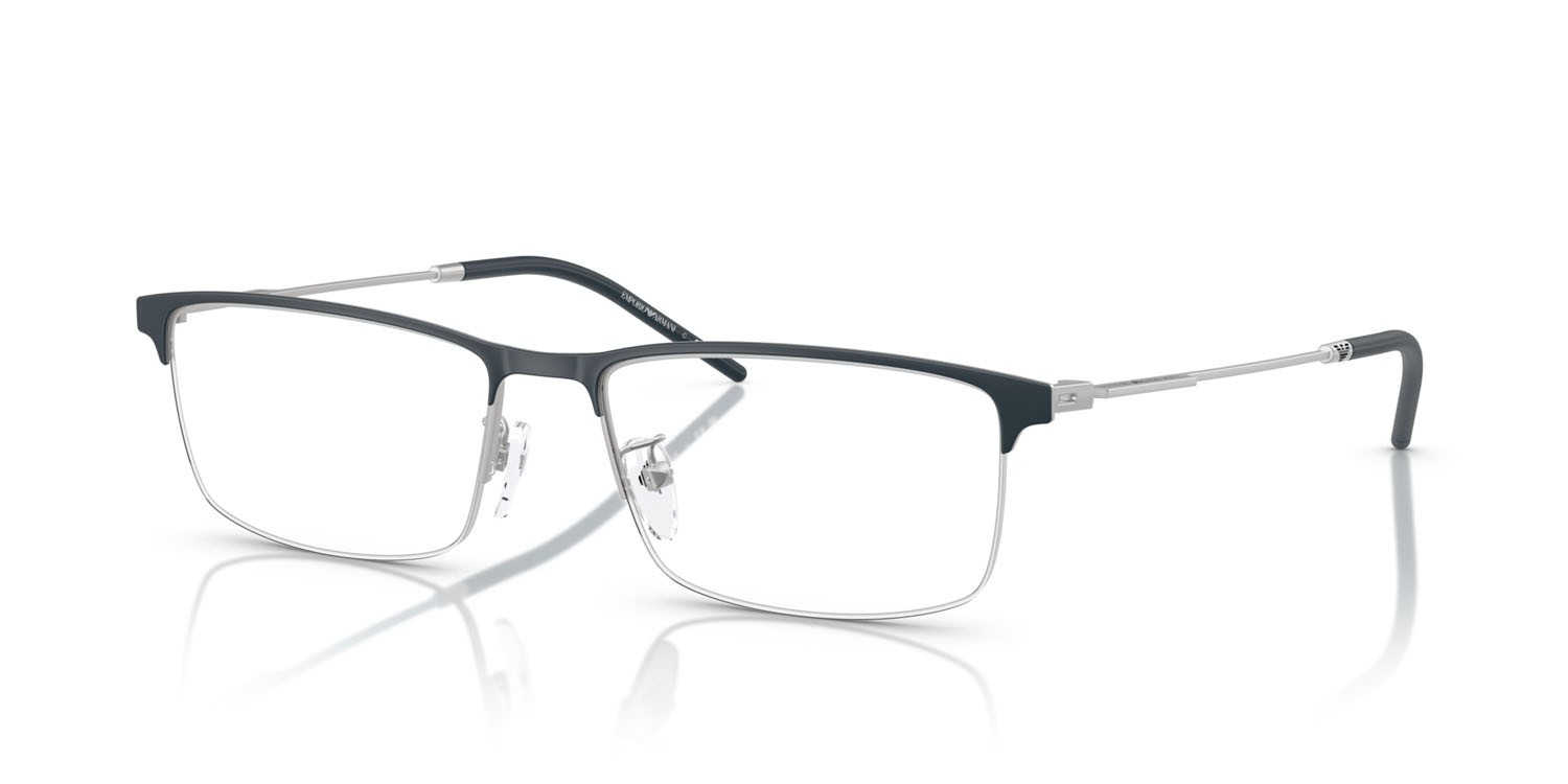 Occhiali da vista Emporio Armani EA 1168D (3042) colore blu scuro opaco forma rettangolare lenti lente demo