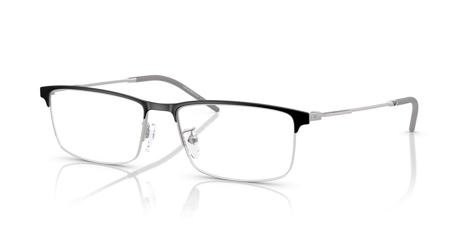 Occhiali da vista Emporio Armani EA 1168D (3061) colore nero opaco/argento forma rettangolare lenti lente demo