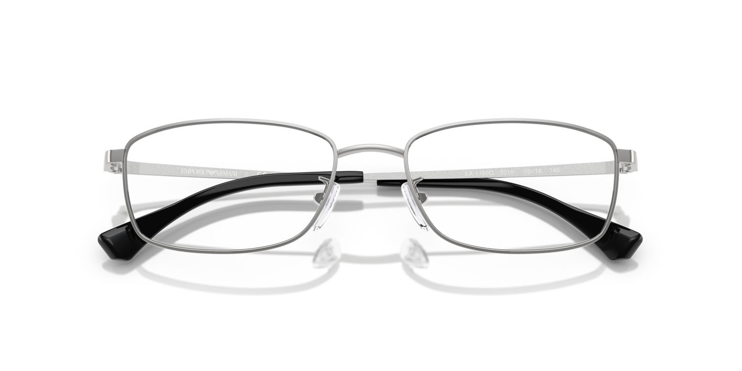 Occhiali da vista Emporio Armani EA 1169D (3015) colore argento lucido forma quadrato lenti lente demo
