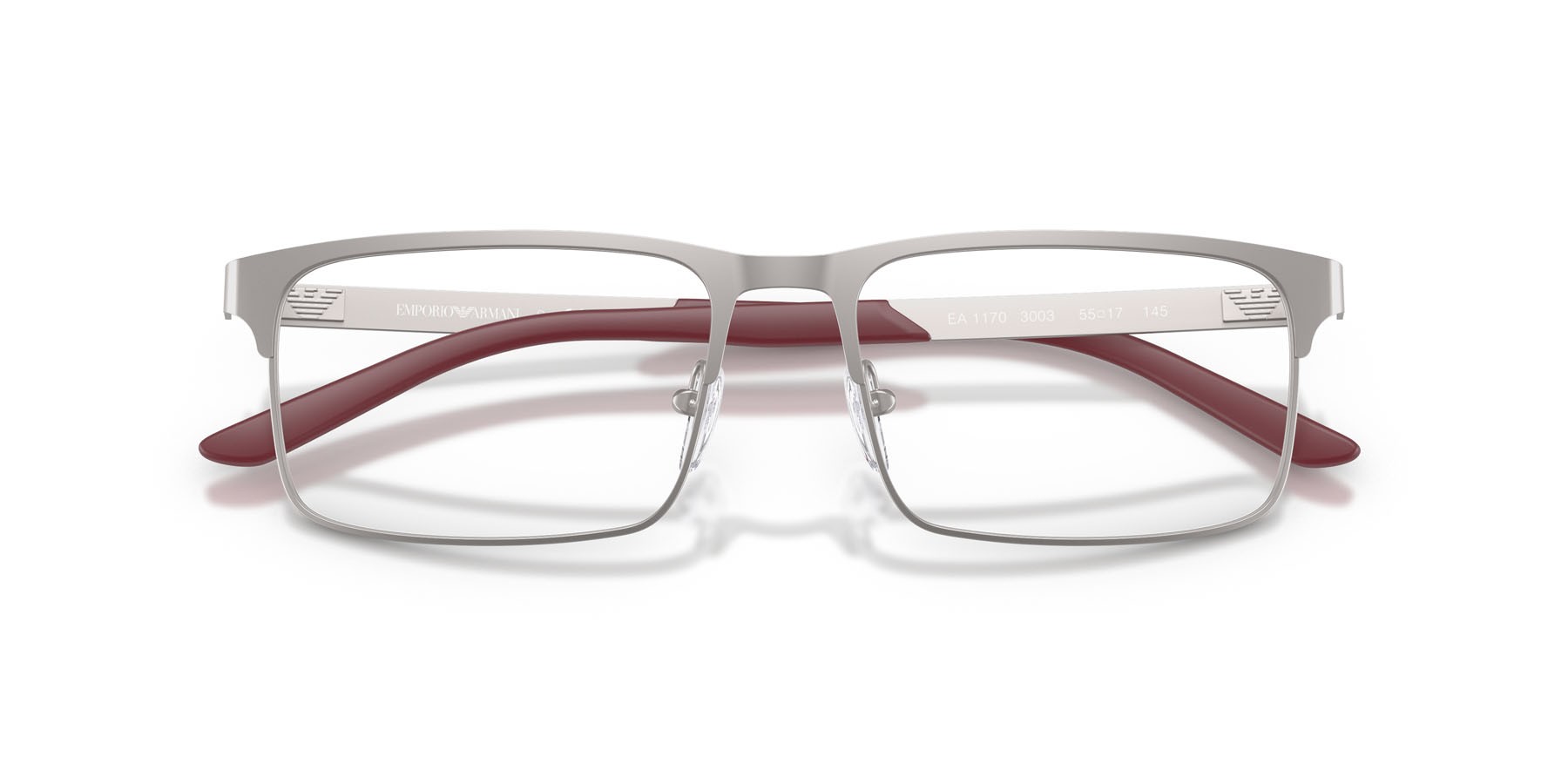 Occhiali da vista Emporio Armani EA 1170 (3003) colore gunmetal opaco forma rettangolare lenti lente demo