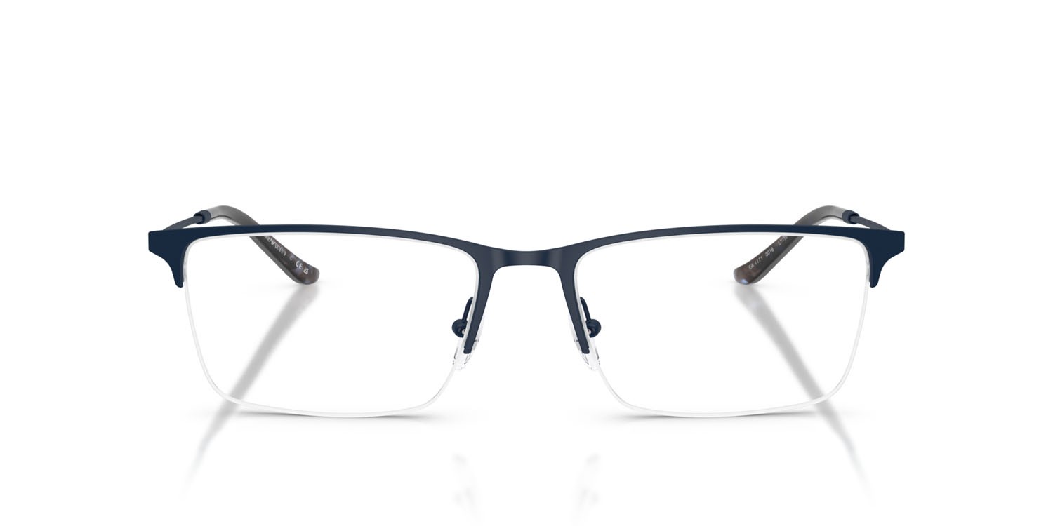 Occhiali da vista Emporio Armani EA 1171 (3018) colore blu opaco forma rettangolare lenti lente demo