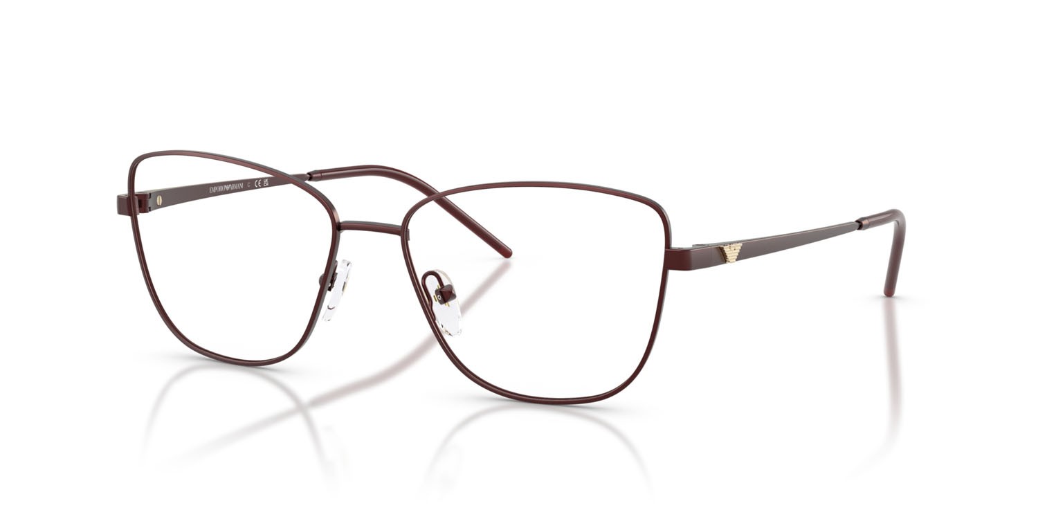 Eyeglasses Emporio Armani EA 1172 (3401) color bordeaux opaco shape irregular lenses lente demo