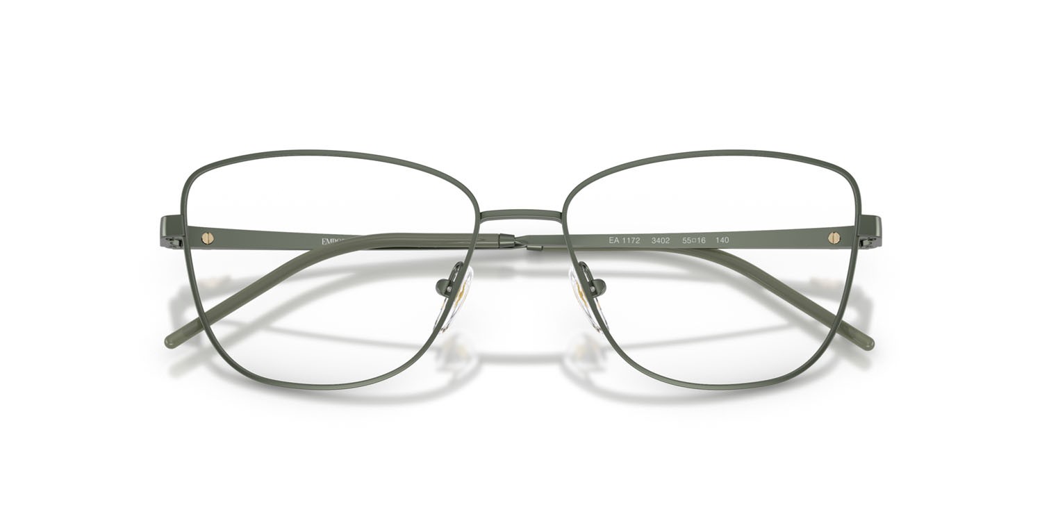 Eyeglasses Emporio Armani EA 1172 (3402) color agave opaco shape irregular lenses lente demo