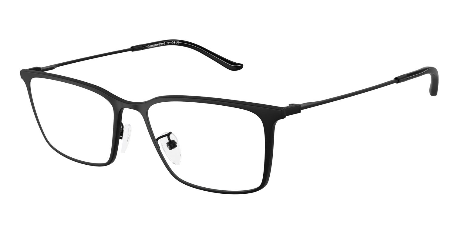 Occhiali da vista Emporio Armani EA 1173D (3001) colore nero opaco forma quadrato lenti lente demo