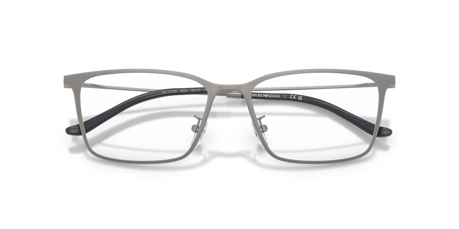 Occhiali da vista Emporio Armani EA 1173D (3003) colore gunmetal opaco forma quadrato lenti lente demo