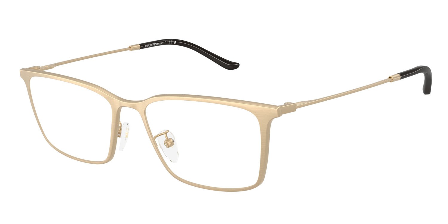 Occhiali da vista Emporio Armani EA 1173D (3403) colore oro pallido opaco spazzolato forma quadrato lenti lente demo