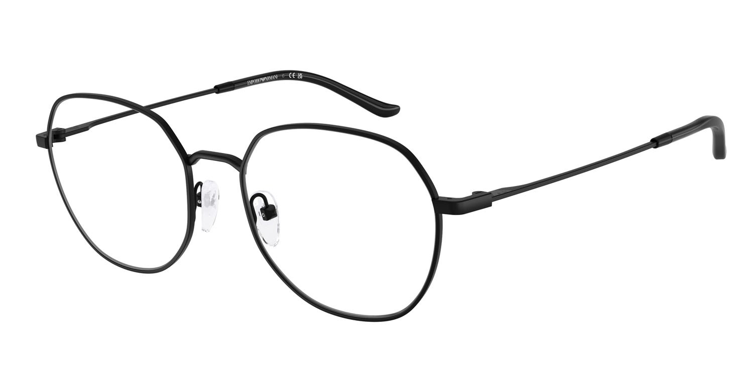Occhiali da vista Emporio Armani EA 1174D (3001) colore nero opaco forma rotondo lenti lente demo