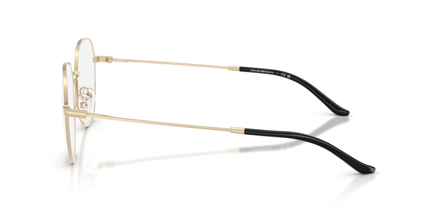 Occhiali da vista Emporio Armani EA 1174D (3013) colore oro pallido lucido forma rotondo lenti lente demo