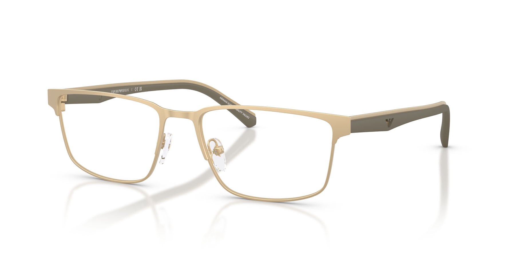 Occhiali da vista Emporio Armani EA 1175 (3002) colore oro pallido opaco forma rettangolare lenti lente demo