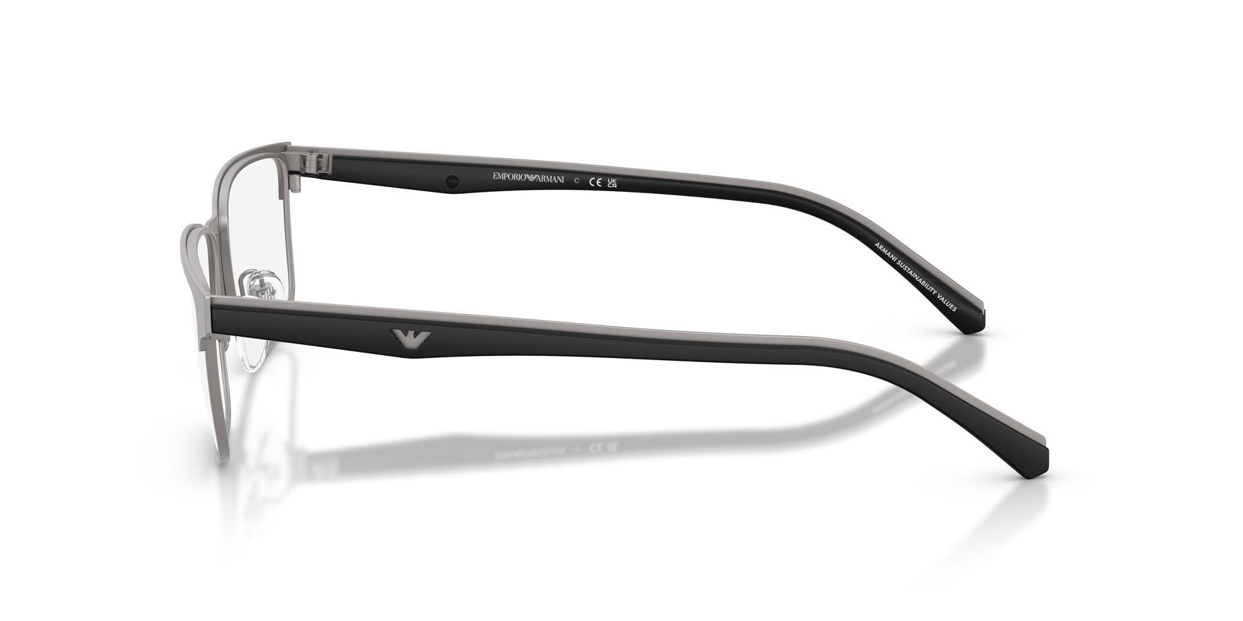 Occhiali da vista Emporio Armani EA 1175 (3003) colore gunmetal opaco forma rettangolare lenti lente demo