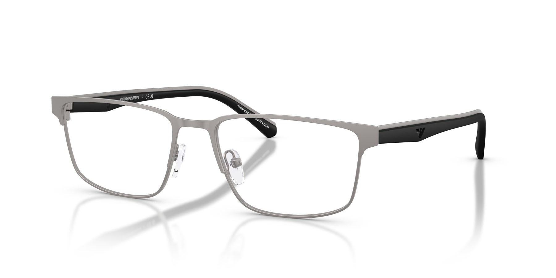 Occhiali da vista Emporio Armani EA 1175 (3003) colore gunmetal opaco forma rettangolare lenti lente demo