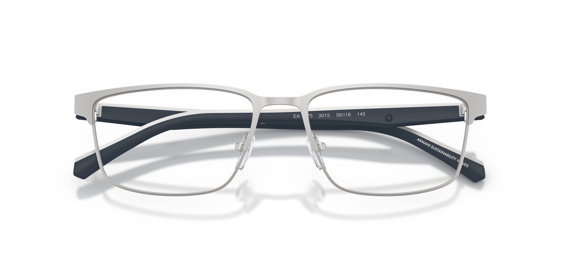 Occhiali da vista Emporio Armani EA 1175 (3015) colore argento opaco forma rettangolare lenti lente demo