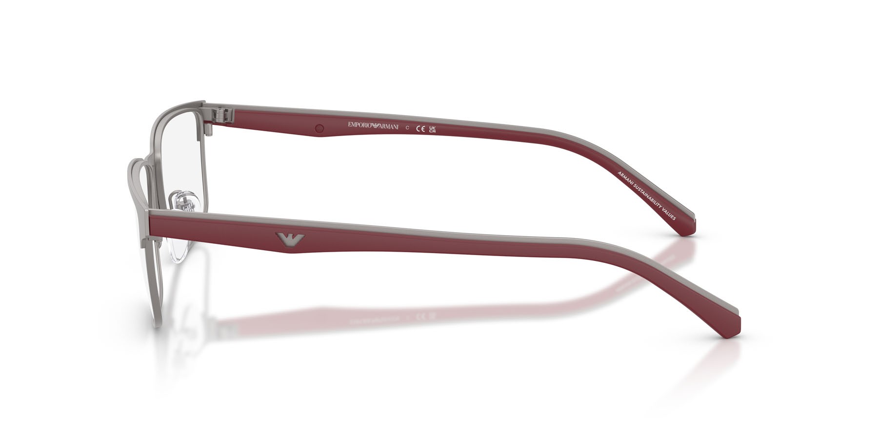 Occhiali da vista Emporio Armani EA 1175 (3032) colore gunmetal opaco forma rettangolare lenti lente demo