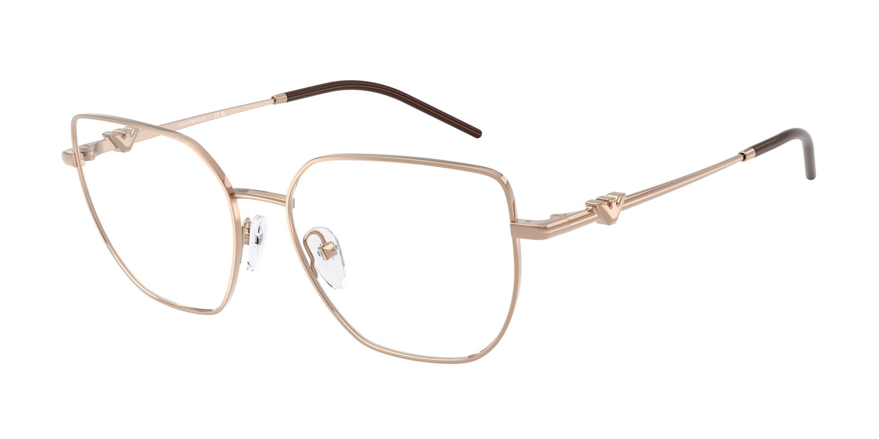 Eyeglasses Emporio Armani EA 1176 (3011) color rose gold lucido shape irregular lenses lente demo