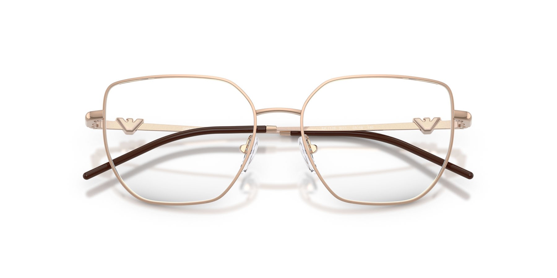 Eyeglasses Emporio Armani EA 1176 (3011) color rose gold lucido shape irregular lenses lente demo