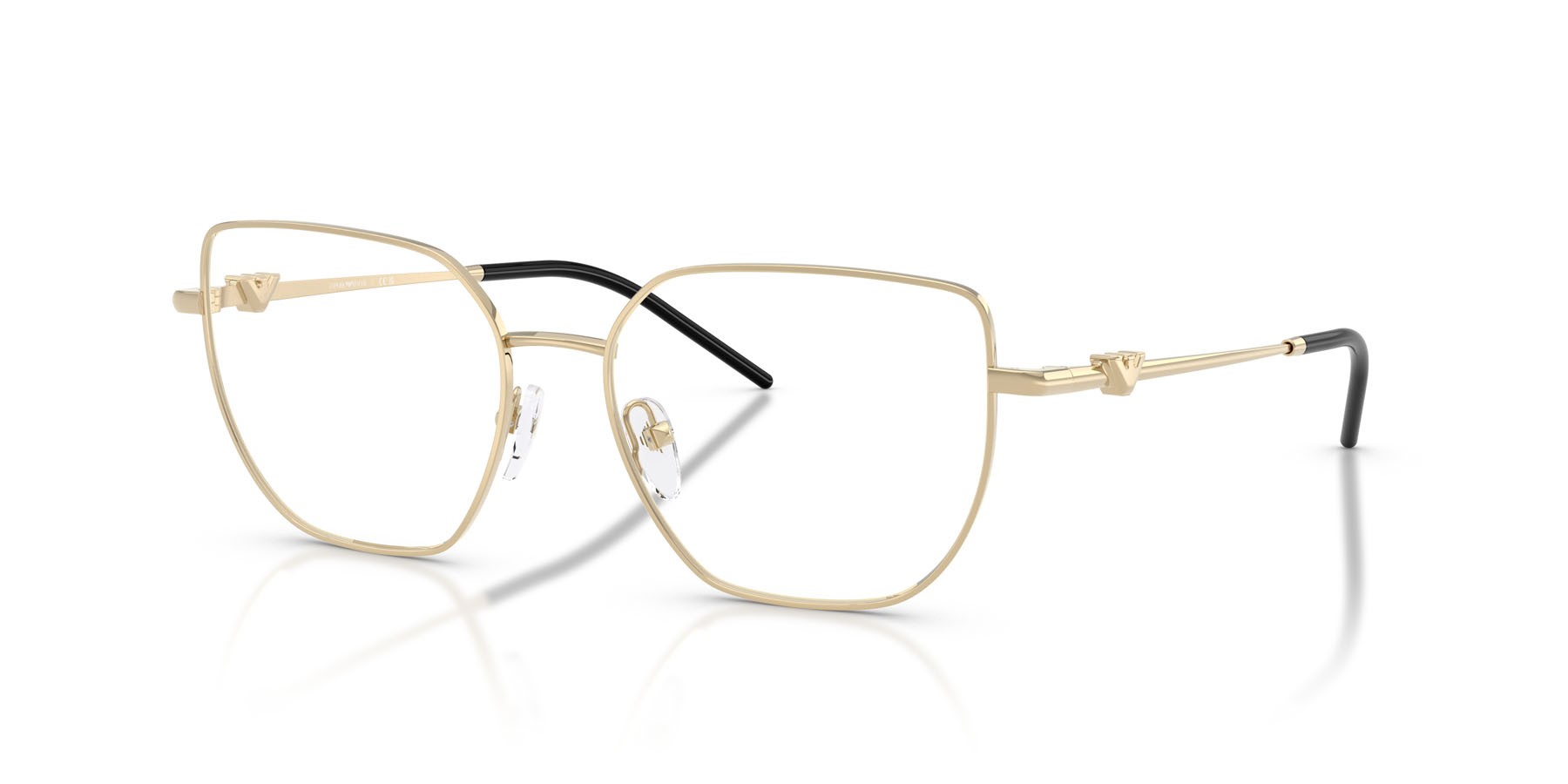 Eyeglasses Emporio Armani EA 1176 (3013) color oro pallido lucido shape irregular lenses lente demo