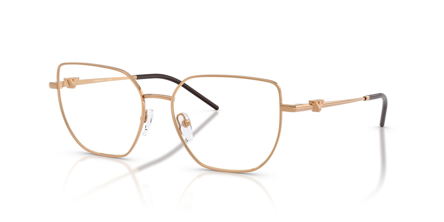 Eyeglasses Emporio Armani EA 1176 (3427) color marrone metallizzato shape irregular lenses lente demo