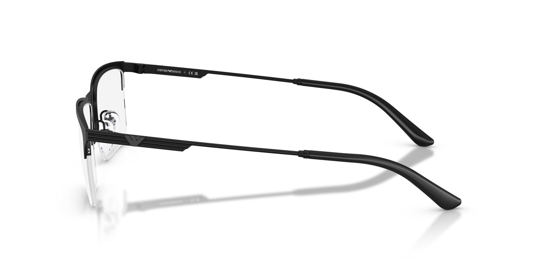 Occhiali da vista Emporio Armani EA 1177 (3001) colore nero opaco forma rettangolare lenti lente demo