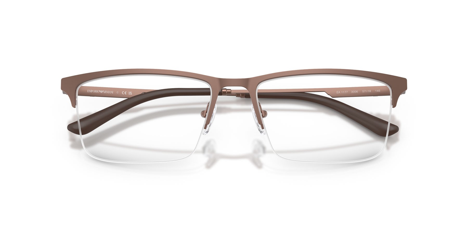 Occhiali da vista Emporio Armani EA 1177 (3006) colore bronzo opaco forma rettangolare lenti lente demo