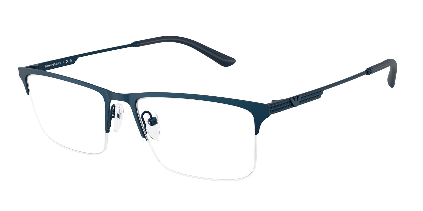 Occhiali da vista Emporio Armani EA 1177 (3424) colore metal blue forma rettangolare lenti lente demo