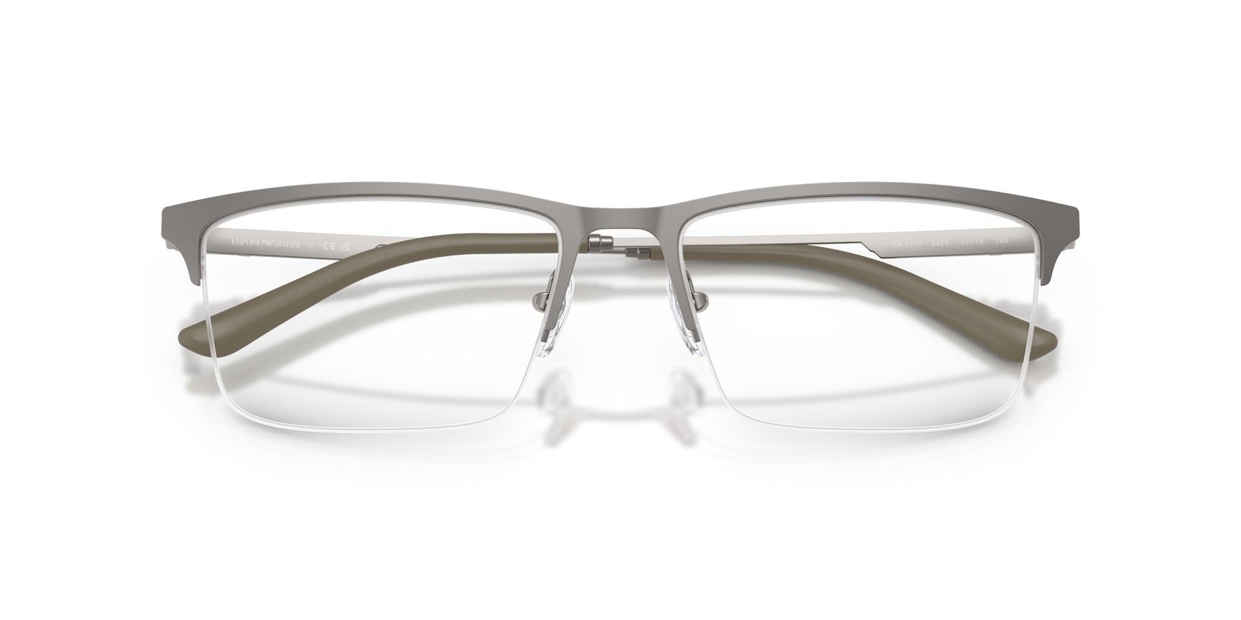 Occhiali da vista Emporio Armani EA 1177 (3425) colore grigio opaco forma rettangolare lenti lente demo