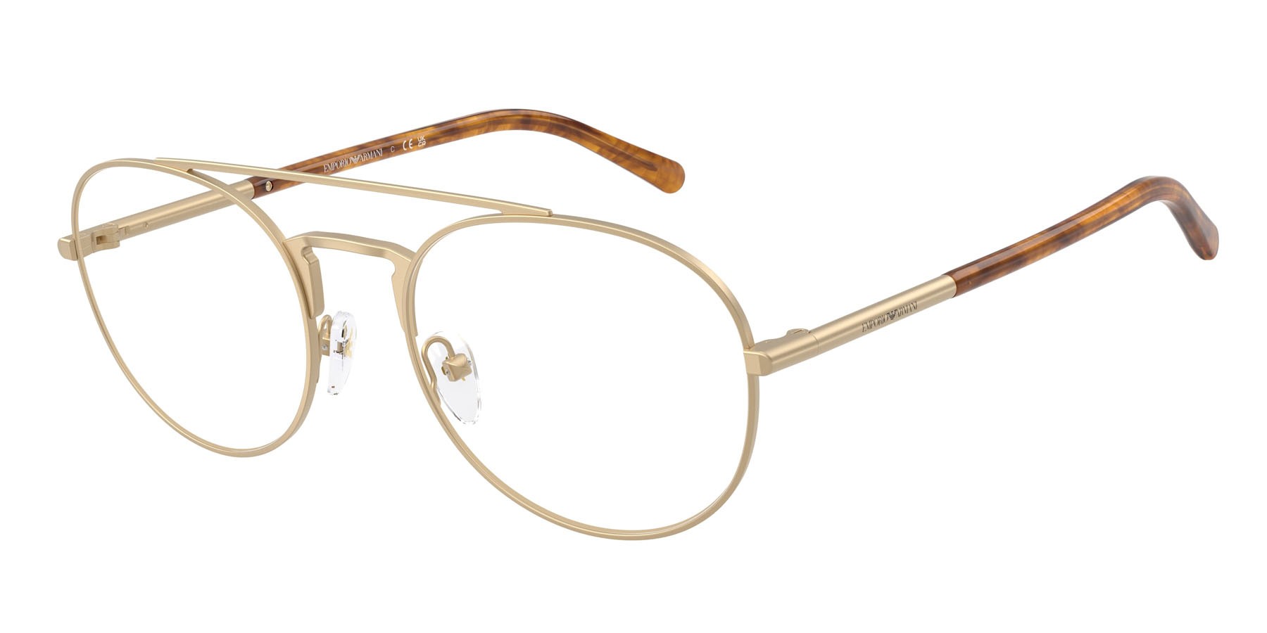 Occhiali da vista Emporio Armani EA 1178 (3002) colore oro pallido opaco forma aviator lenti lente demo