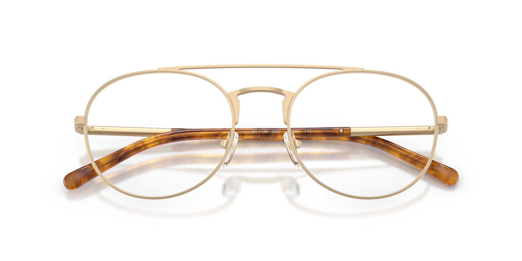 Occhiali da vista Emporio Armani EA 1178 (3002) colore oro pallido opaco forma aviator lenti lente demo