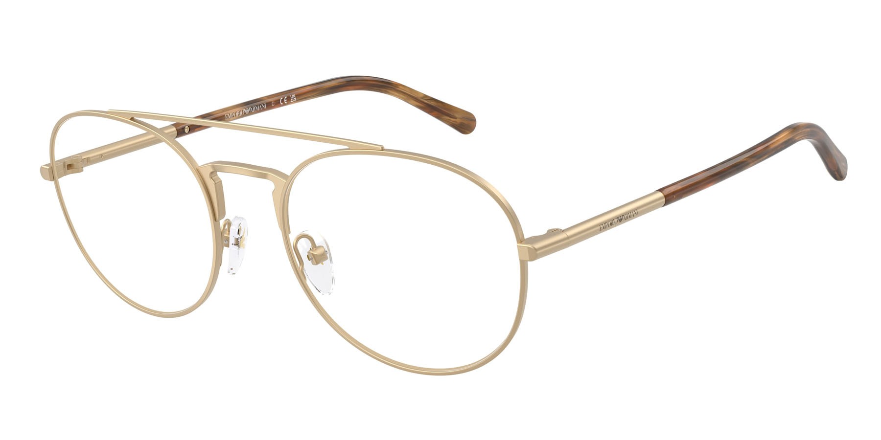 Occhiali da vista Emporio Armani EA 1178 (3421) colore oro pallido opaco forma aviator lenti lente demo
