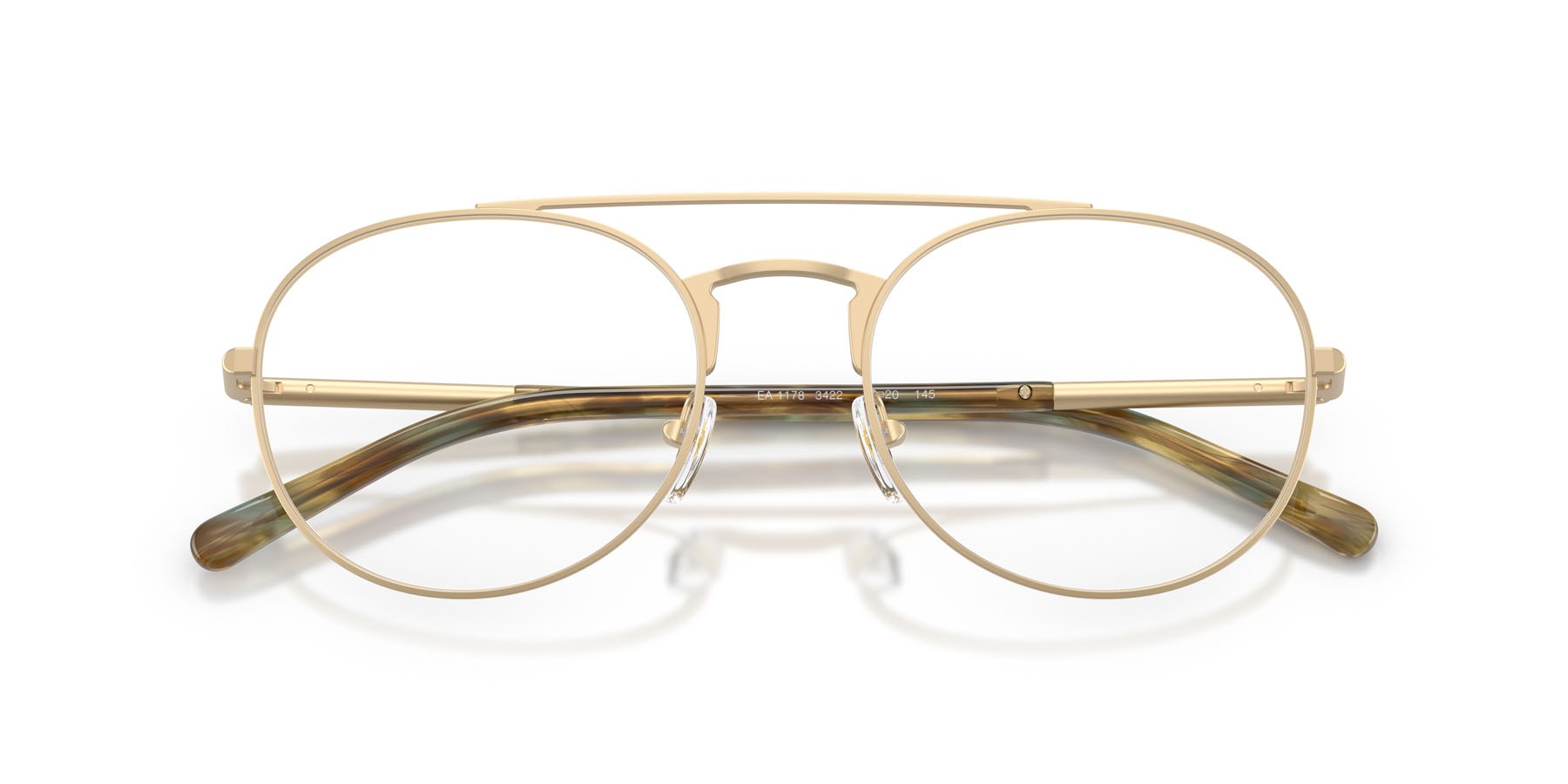 Occhiali da vista Emporio Armani EA 1178 (3422) colore oro pallido opaco forma aviator lenti lente demo