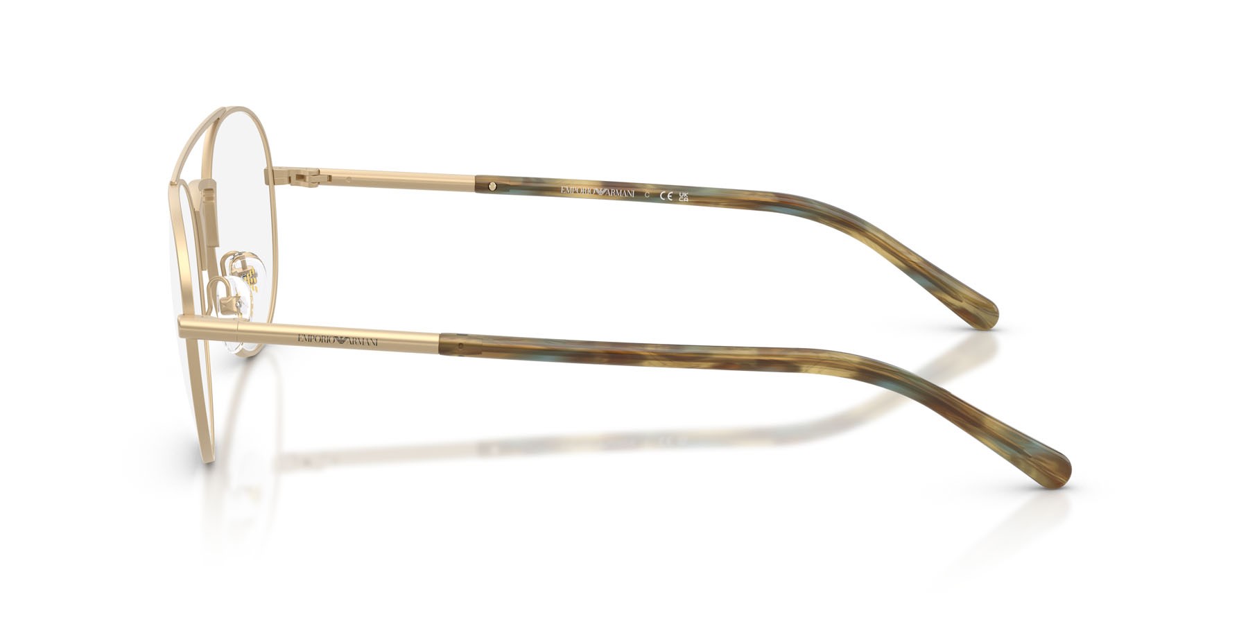 Occhiali da vista Emporio Armani EA 1178 (3422) colore oro pallido opaco forma aviator lenti lente demo