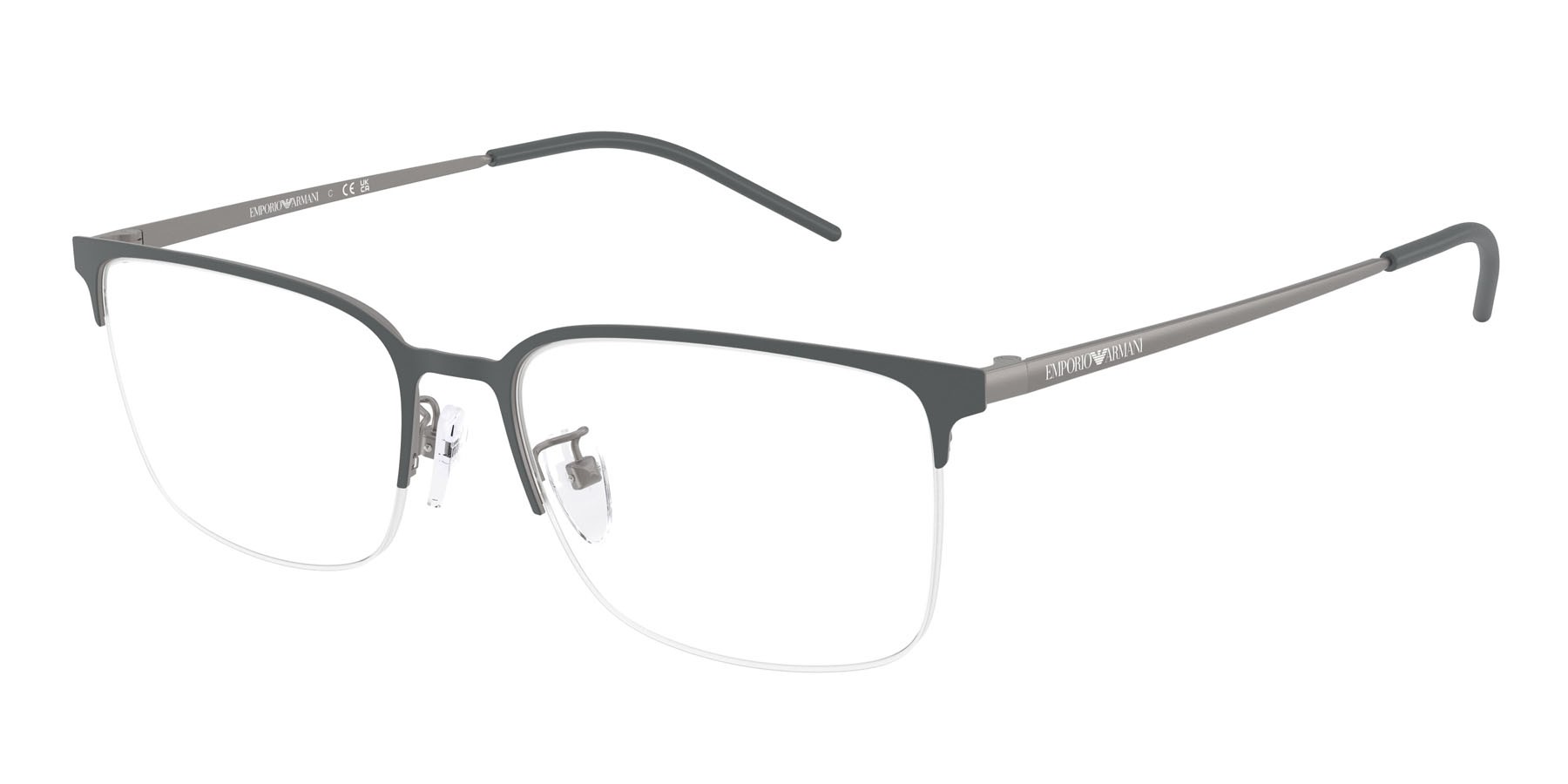 Occhiali da vista Emporio Armani EA 1179D (3010) colore grigio opaco forma irregolare lenti lente demo