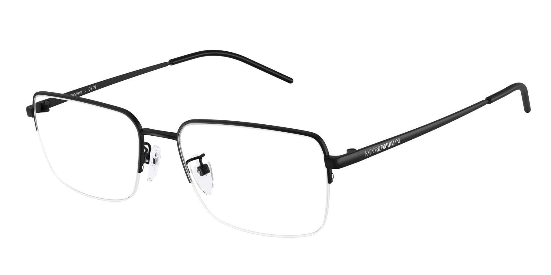 Occhiali da vista Emporio Armani EA 1180D (3001) colore nero opaco forma quadrato lenti lente demo
