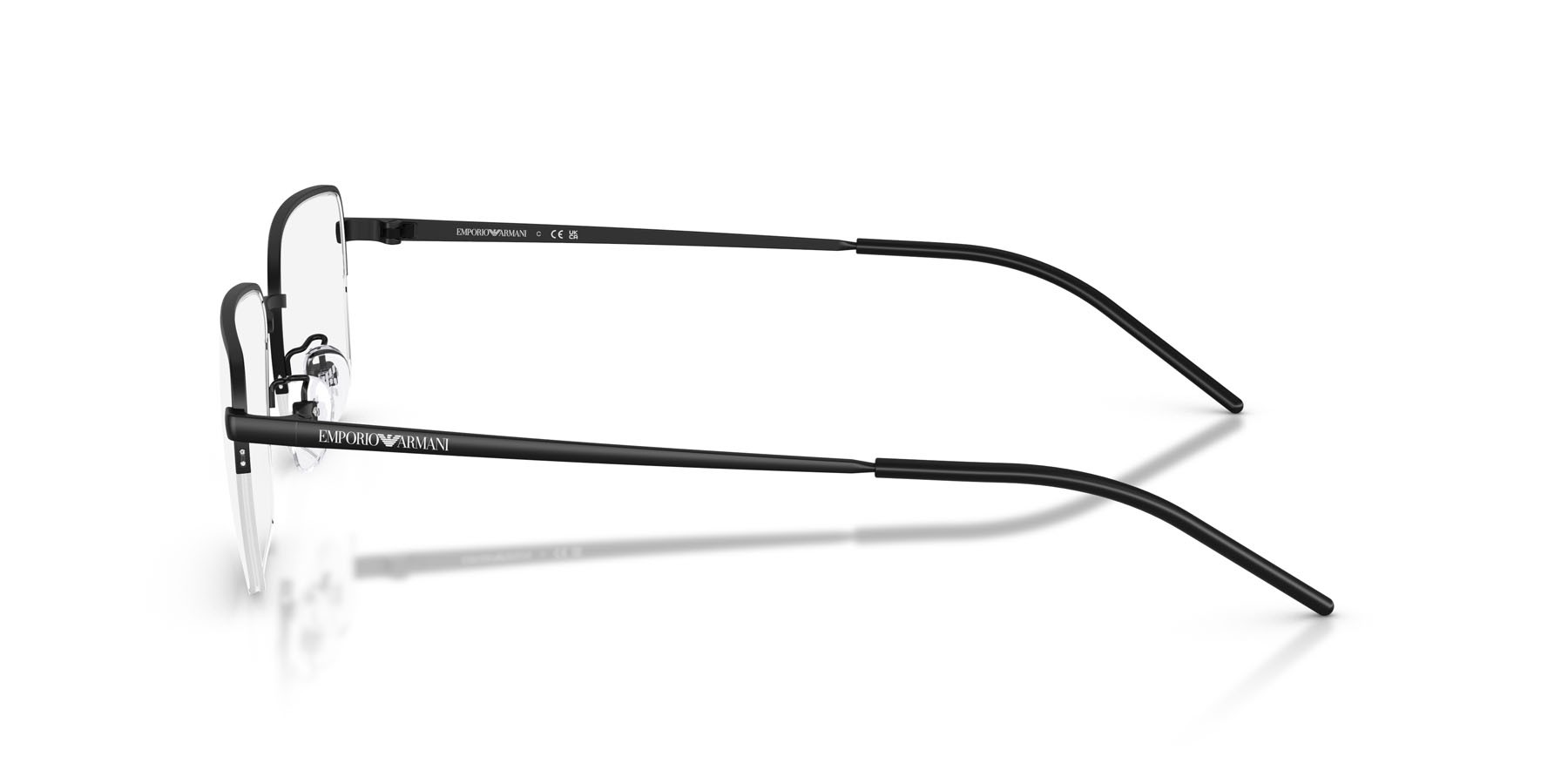 Occhiali da vista Emporio Armani EA 1180D (3001) colore nero opaco forma quadrato lenti lente demo